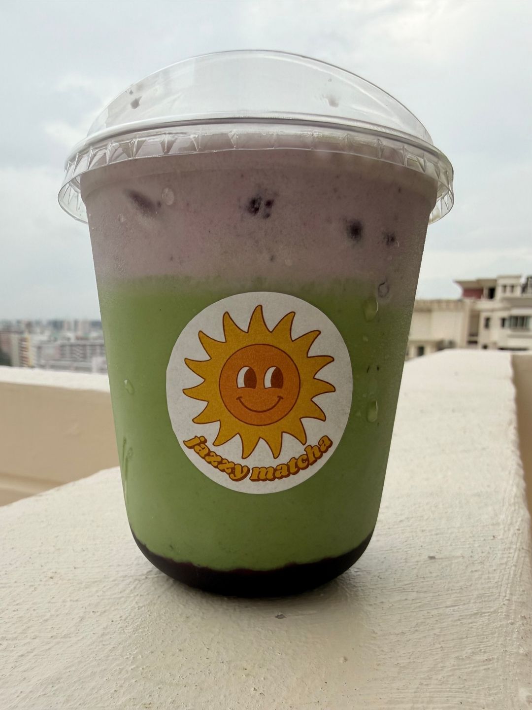 Blueberry Cold Foam Matcha Latte