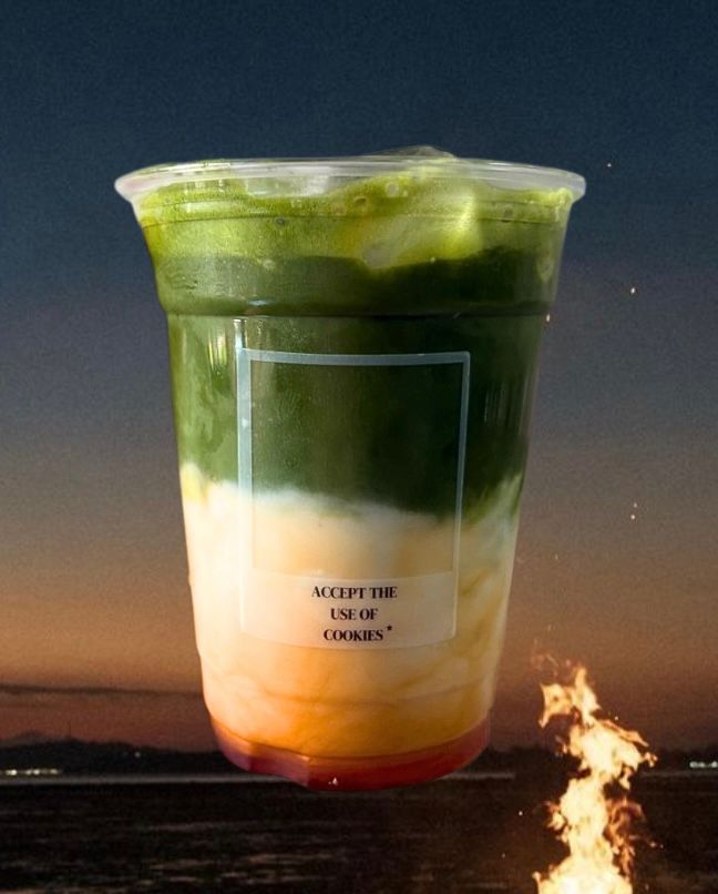 Thai milk tea (w/ cinnamon) matcha latte 