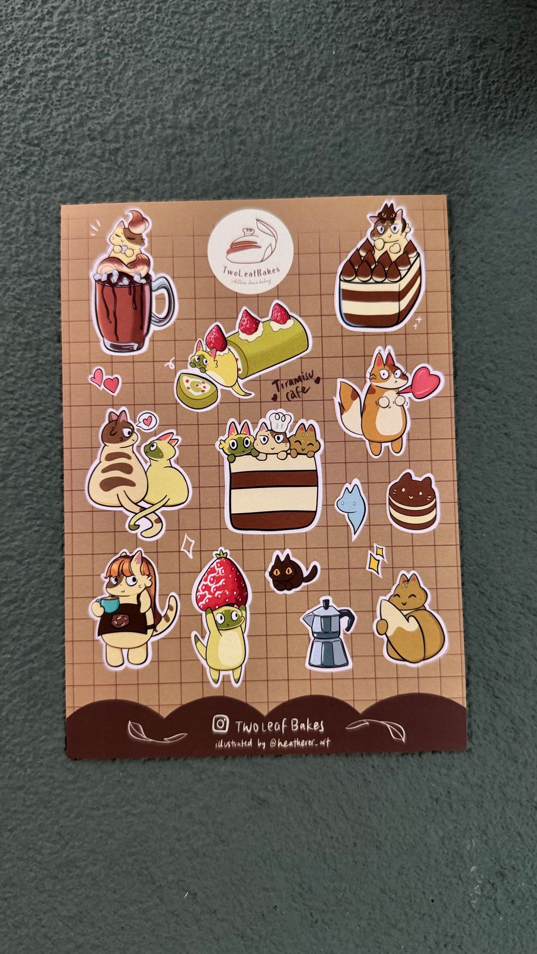 Tiramisu Cafe Sticker Sheet