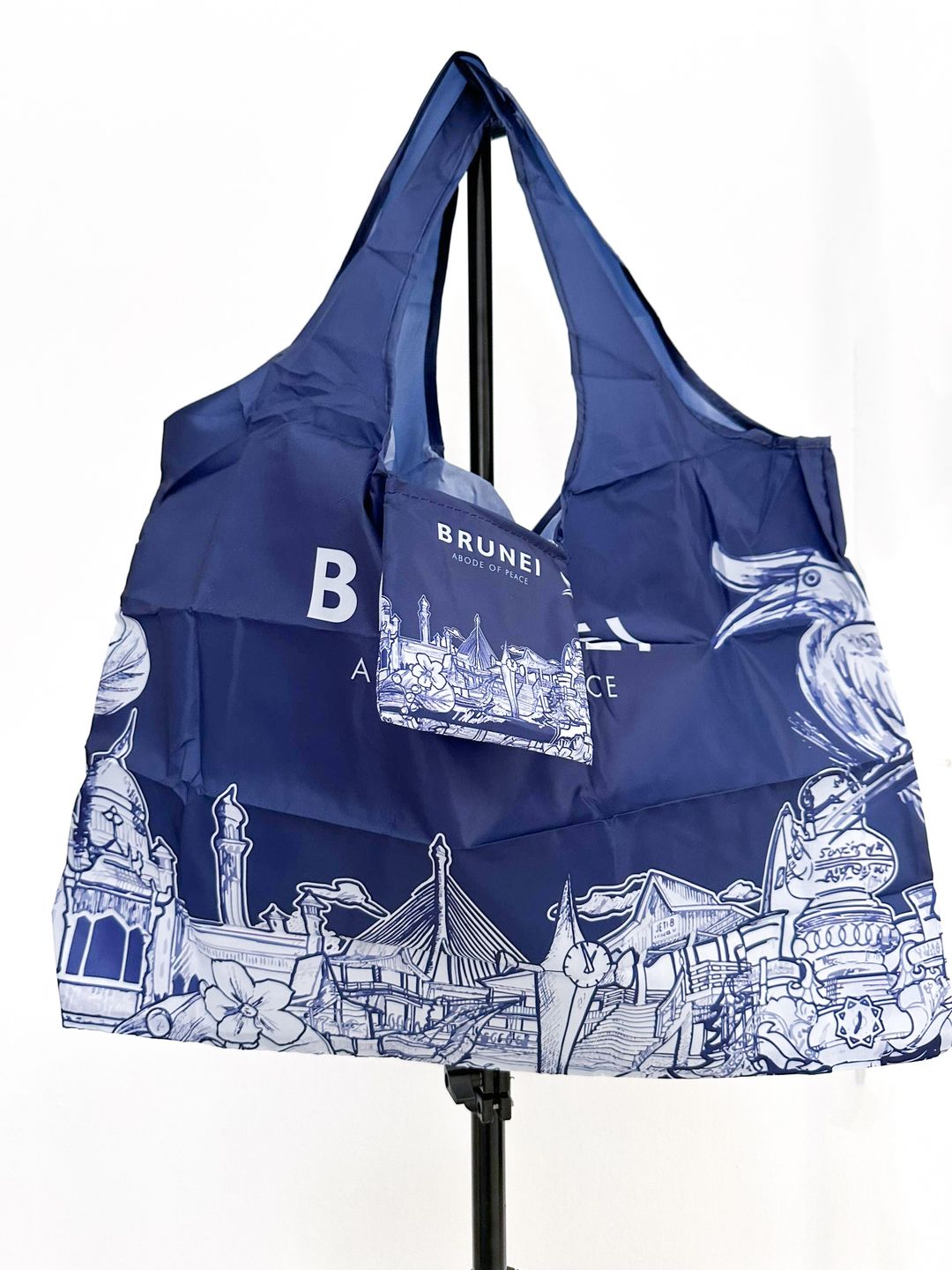 Foldable Shopping Bag - Brunei Sketch 56x67cm