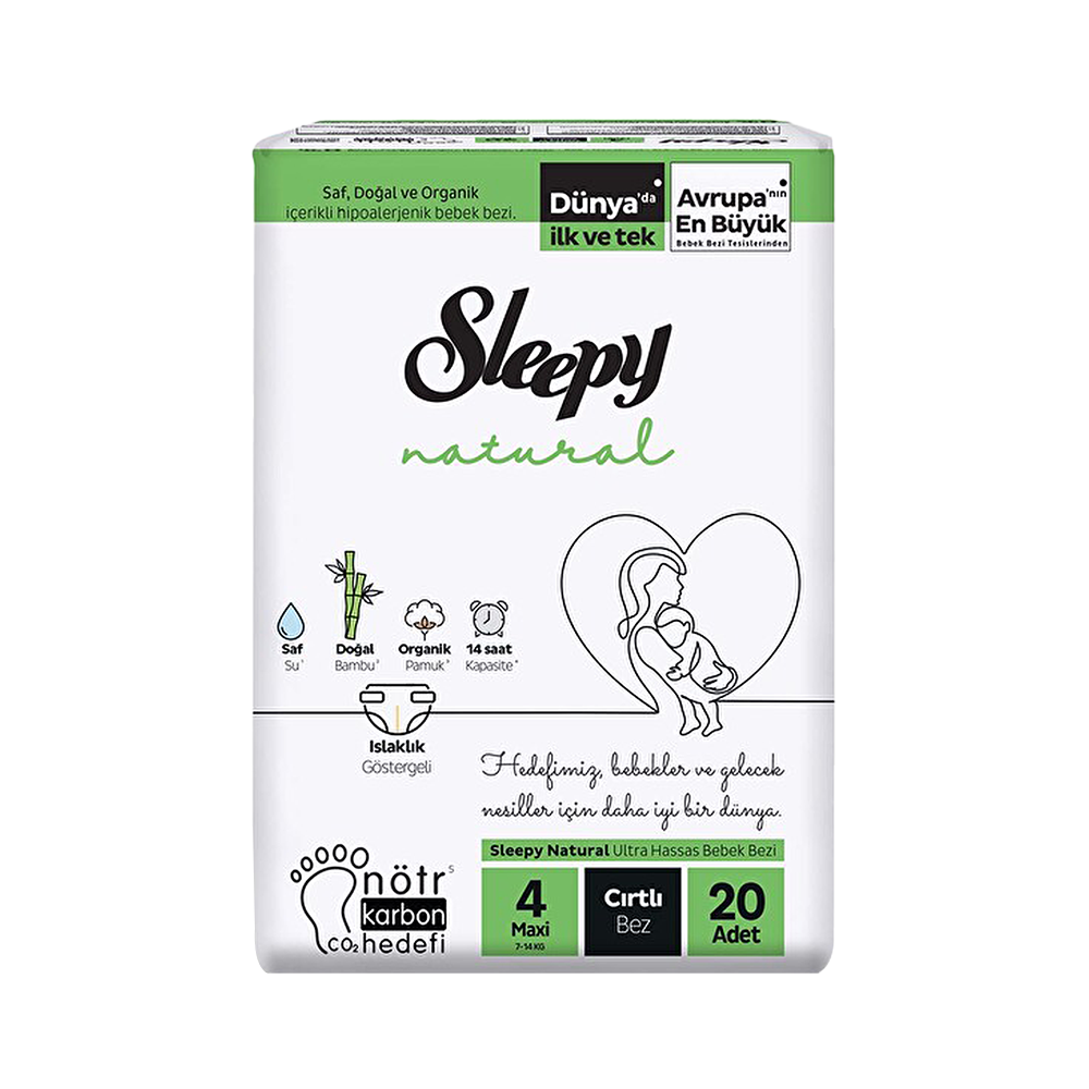 Sleepy Natural 4 Beden Bebek Bezi (20'li)