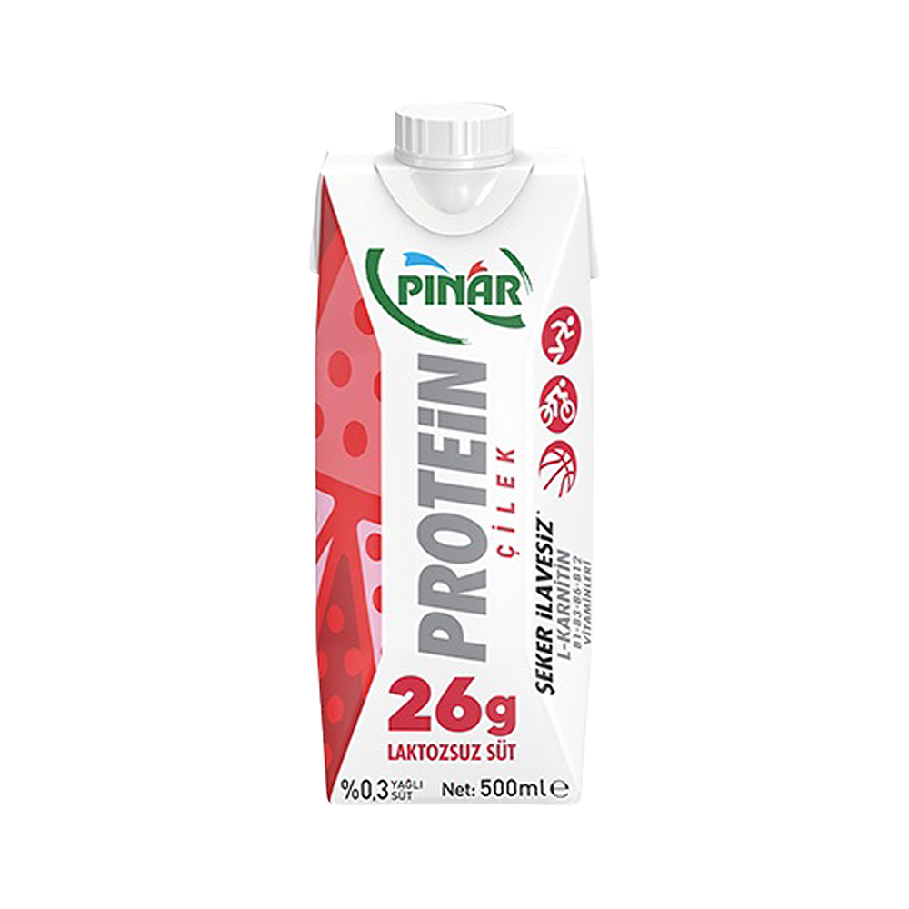 Pınar Protein Çilek Laktozsuz Süt (500 ml)