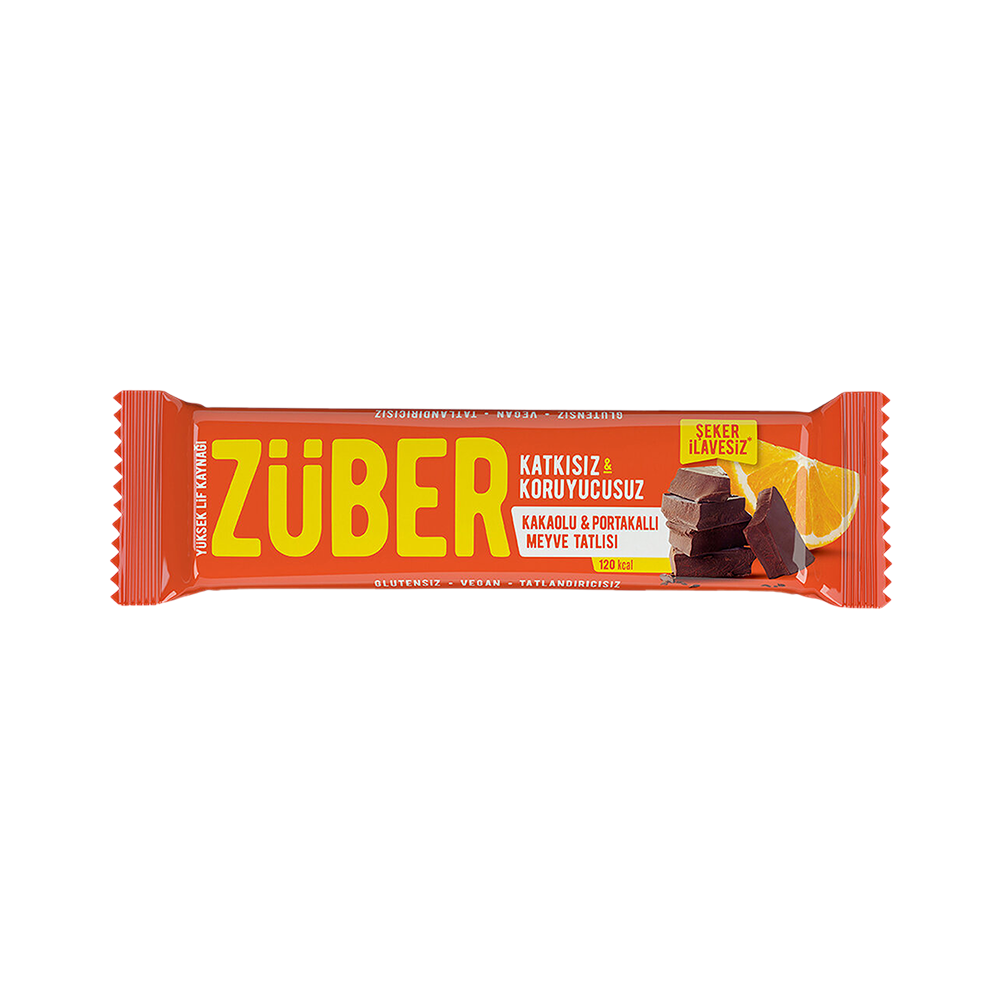 Züber Kakaolu ve Portakallı Meyve Bar (40 g)