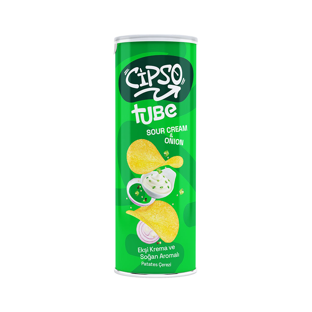 Cipso Tube Ekşi Krema ve Soğan Aromalı Patates Cipsi (160 g)