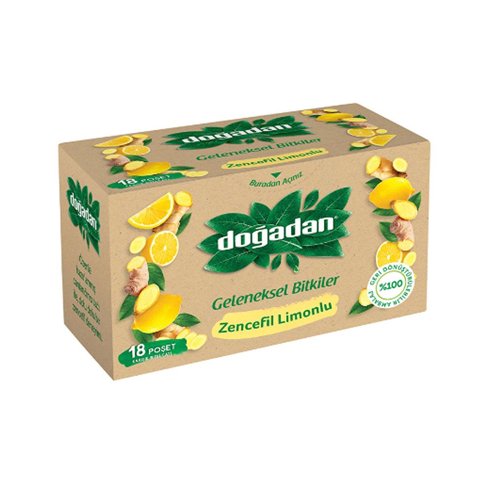 Doğadan Zencefil Limon Kabuklu Bitki Çayı (18'li)