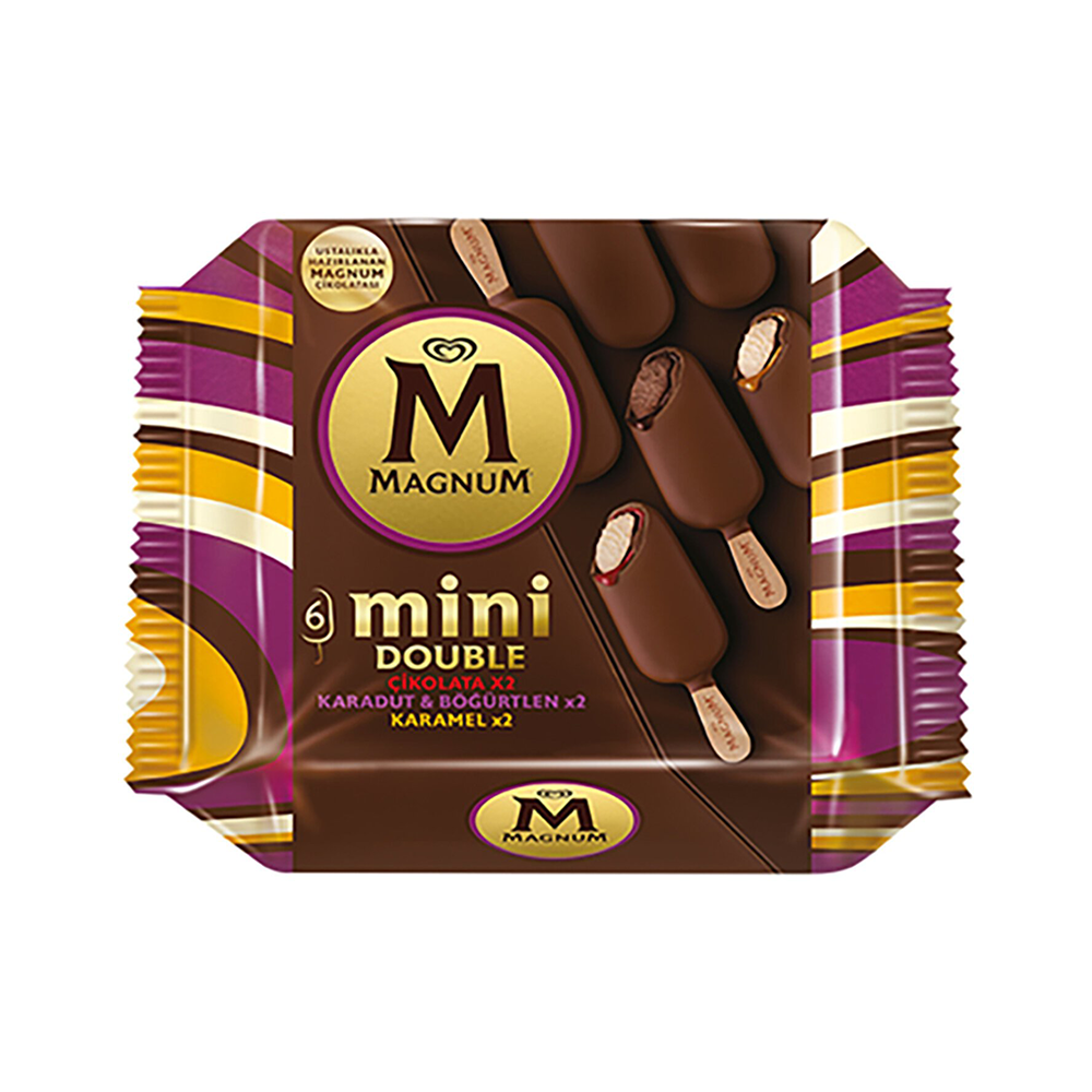 Algida Magnum Mini Double Karadut, Böğürtlen & Karamelli Dondurma (6'lı)