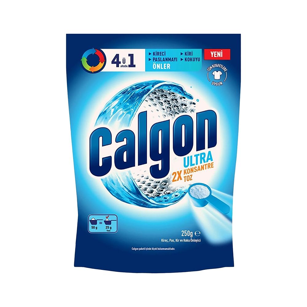 Calgon Power 4'ü 1 Arada Kir, Pas, Kireç & Koku Önleyici Önleyici Ultra Konsantre Toz (250 g)