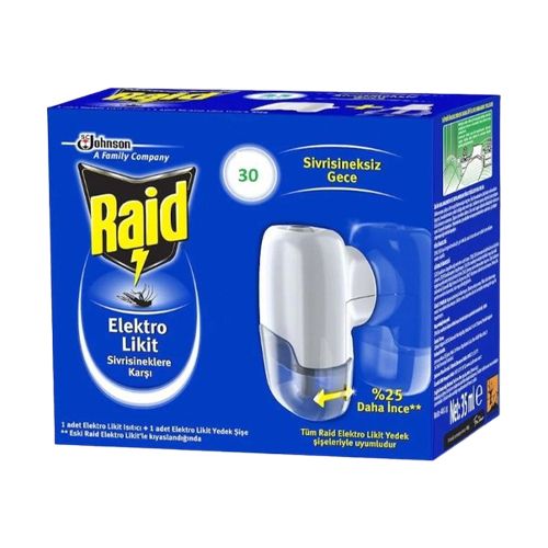 Raid Sivrisineklere Karşı 30 Gece Elektro Likit Isıtıcı + 1 Adet Yedek Şişe (21 ml)