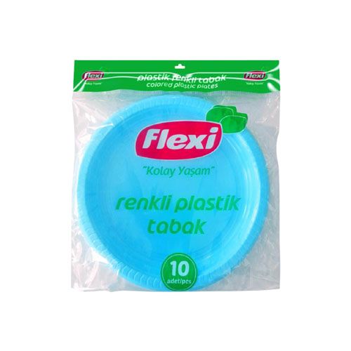 Flexi Renkli Plastik Tabak (10'lu)