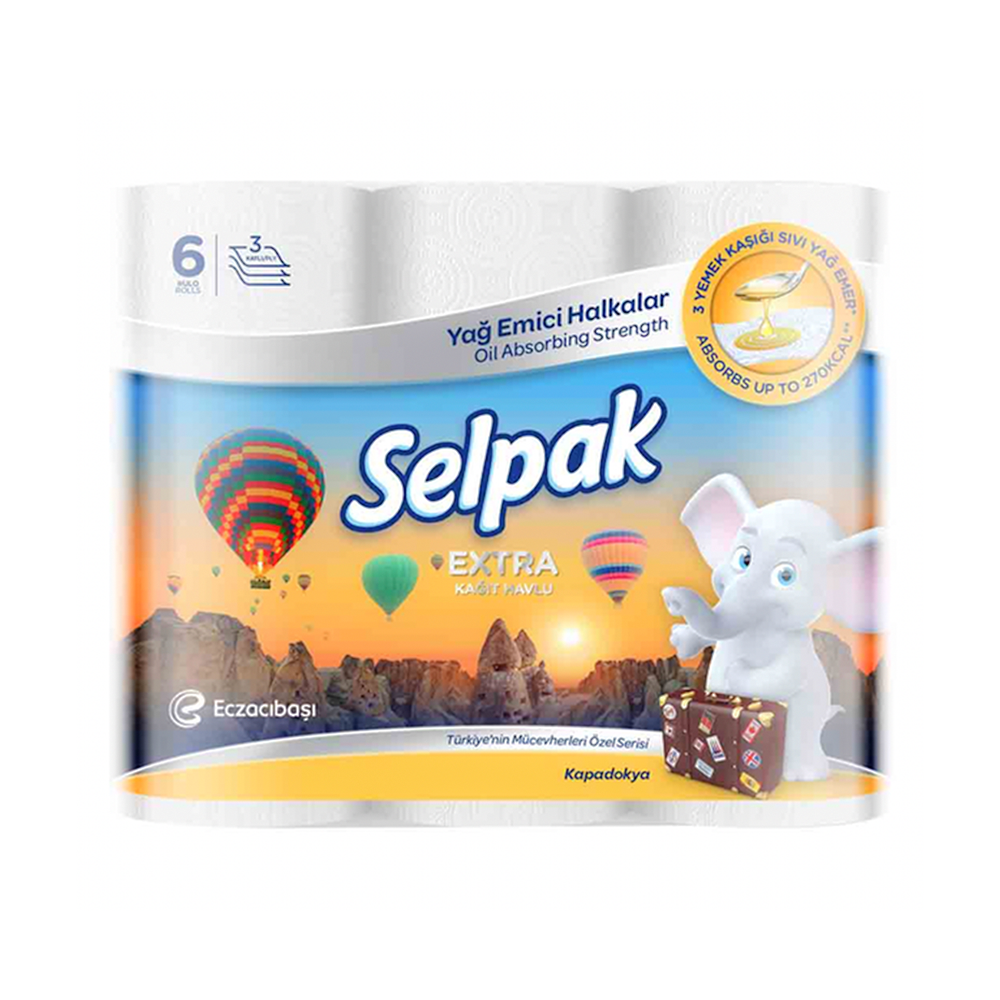 Selpak Kapadokya Yağ Emici Kağıt Havlu (6'lı)