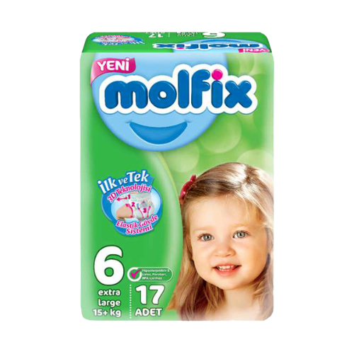 Molfix 3D Teknolojisi XL Bebek Bezi No: 6 15+ kg (17 Adet)