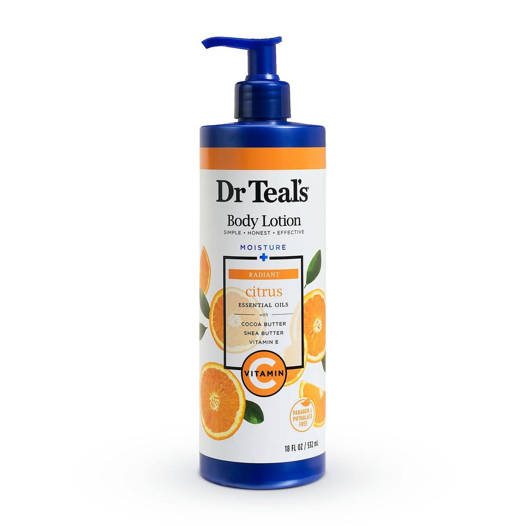 Dr Teal's Glow & Radiance à la +Vitamine C, aux Agrumes et Huiles Essentielles