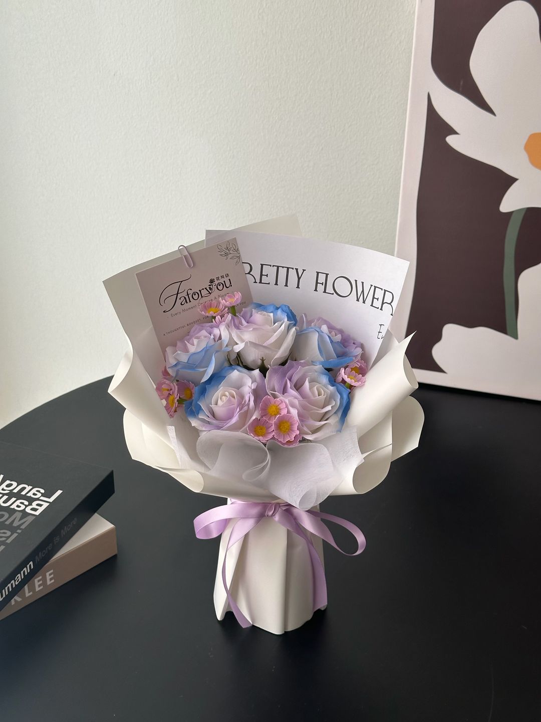 5 Stalk Soap Rose Daisy Bouquet  