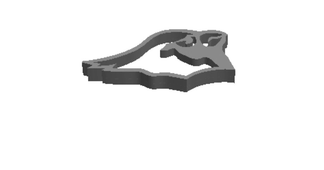 Cardinal Head out print Cookie Cutter 
