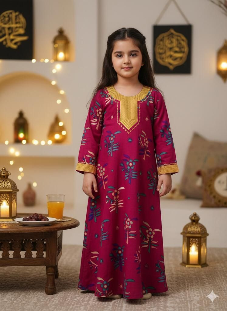 embroidered golden jalabiya  