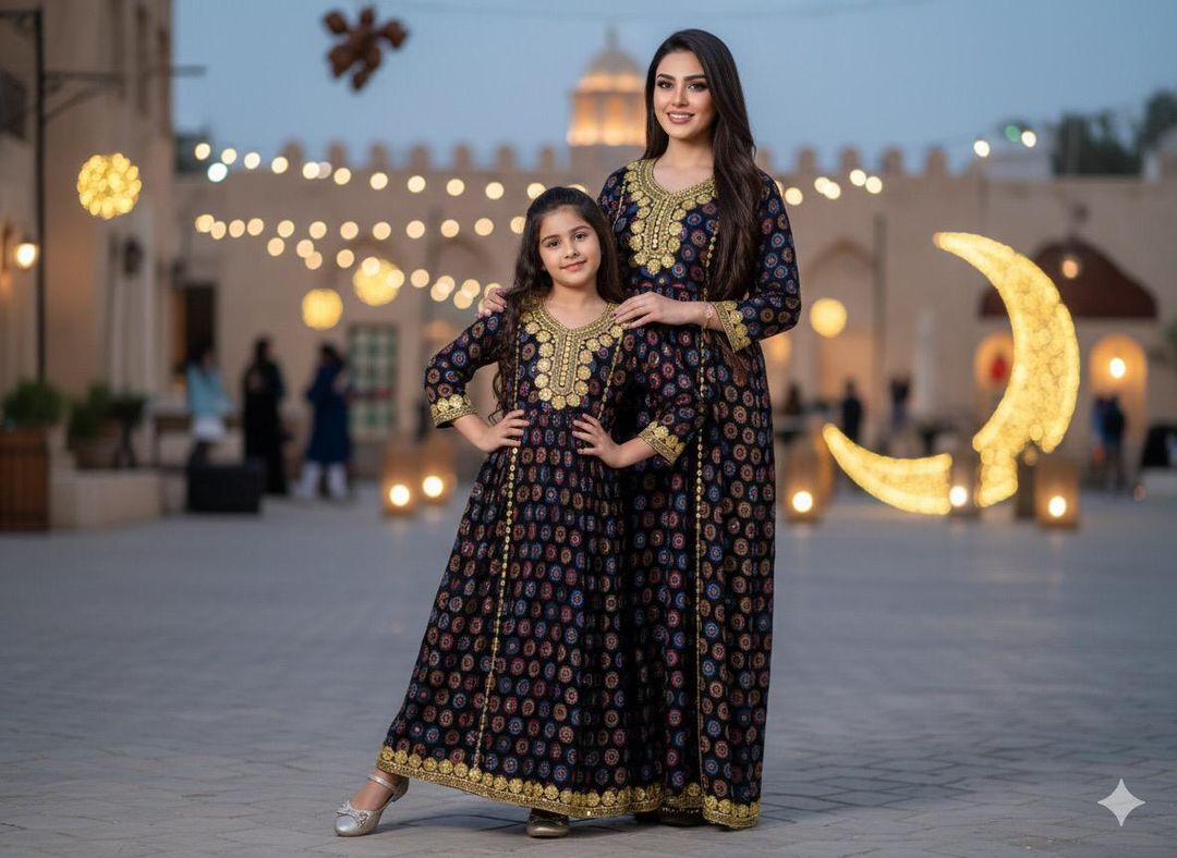 embroidered net circles  jalabiya 