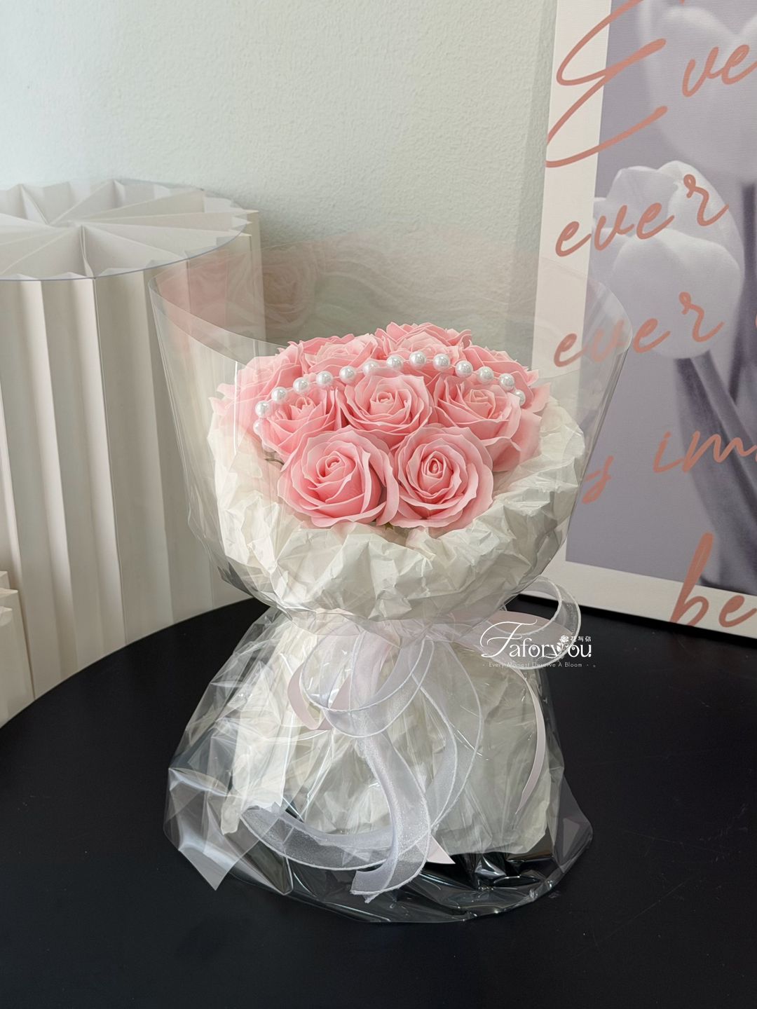11 Stalk Soap Rose Transparent Bouquet 