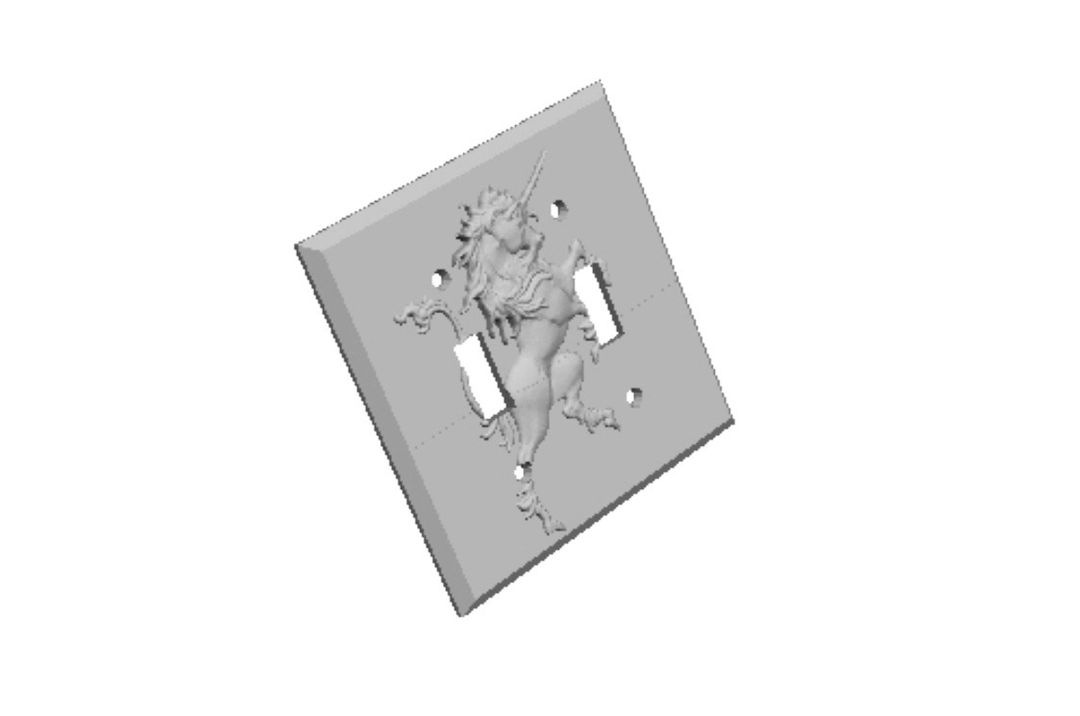 2 Gang Unicorn Light Switch Cover 