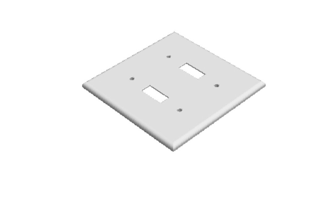 Blank Double Light Switch Cover   