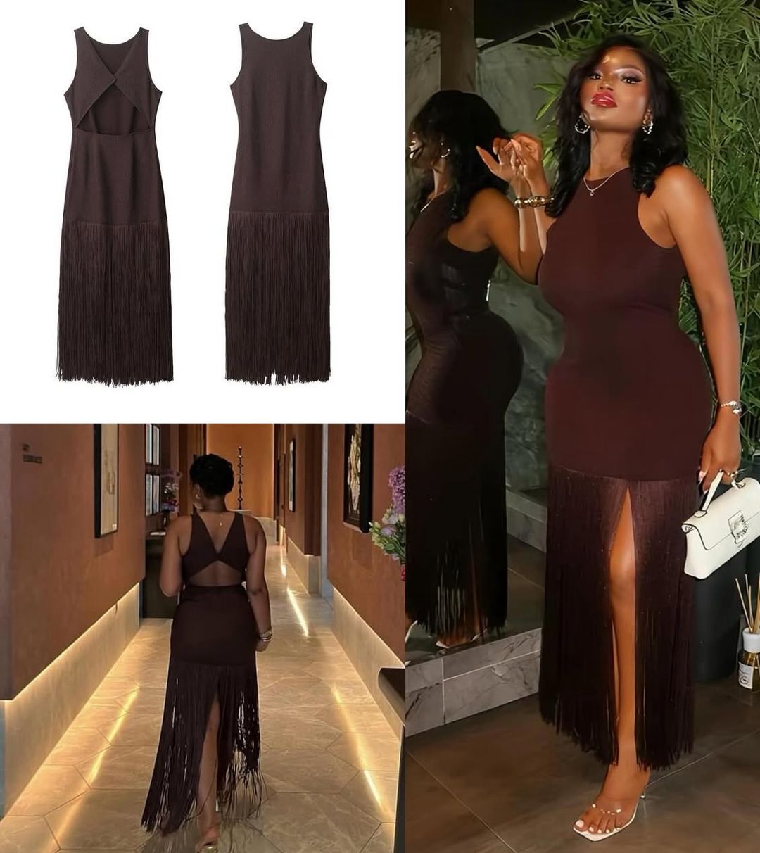 Élégance fringe maxi