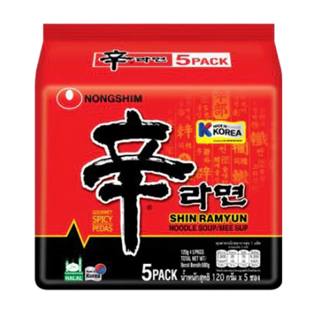 Nongshim Shin Ramyun Instant Noodle 120g x 5