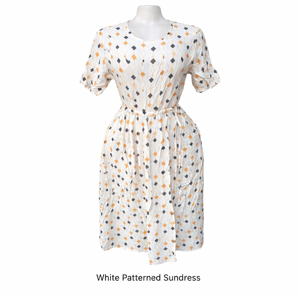 Sundress with Mustard and Black Print