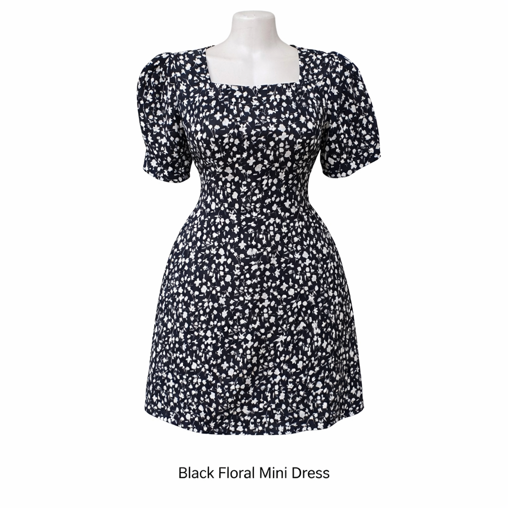 Black Floral Mini Dress