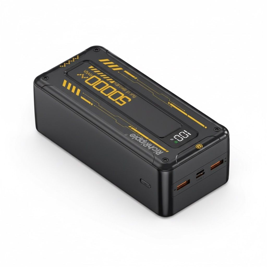 50000 mAh 22.5W Fast Charging Power Bank with Digital Display & 4 Cables