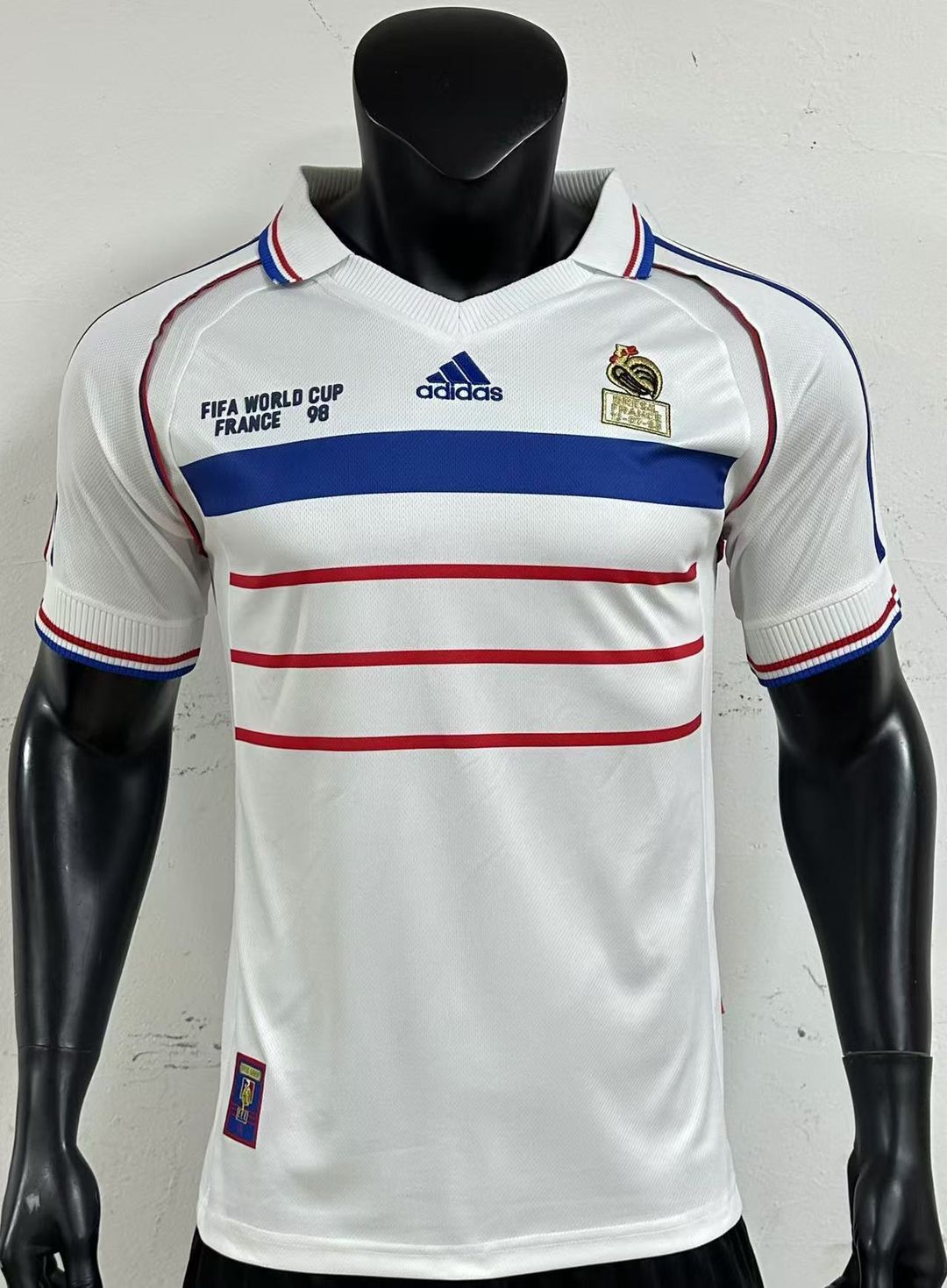 France 1998 Away Shirt (White / Blue / Red)