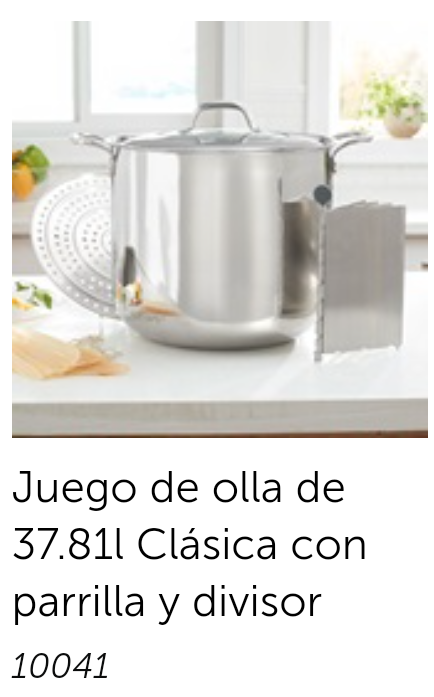 Juego dé olla de 37.8 l clásica con parrilla y divisor 