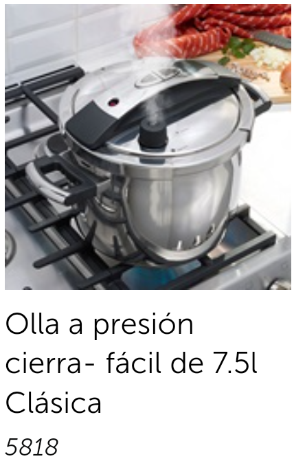 Olla a presión cierra-facil de 7.5 l clásica 