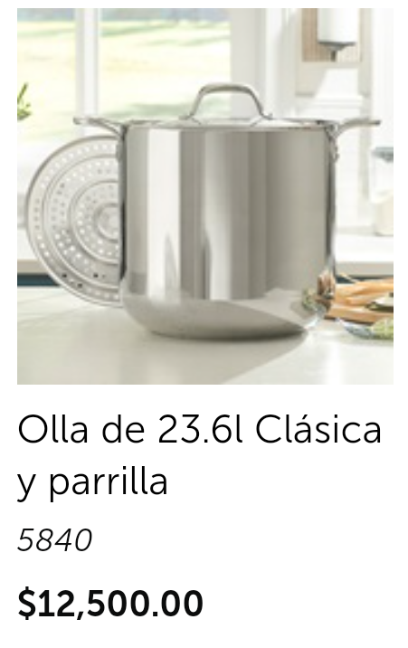 Olla de 23.6 l clásica y parrilla 