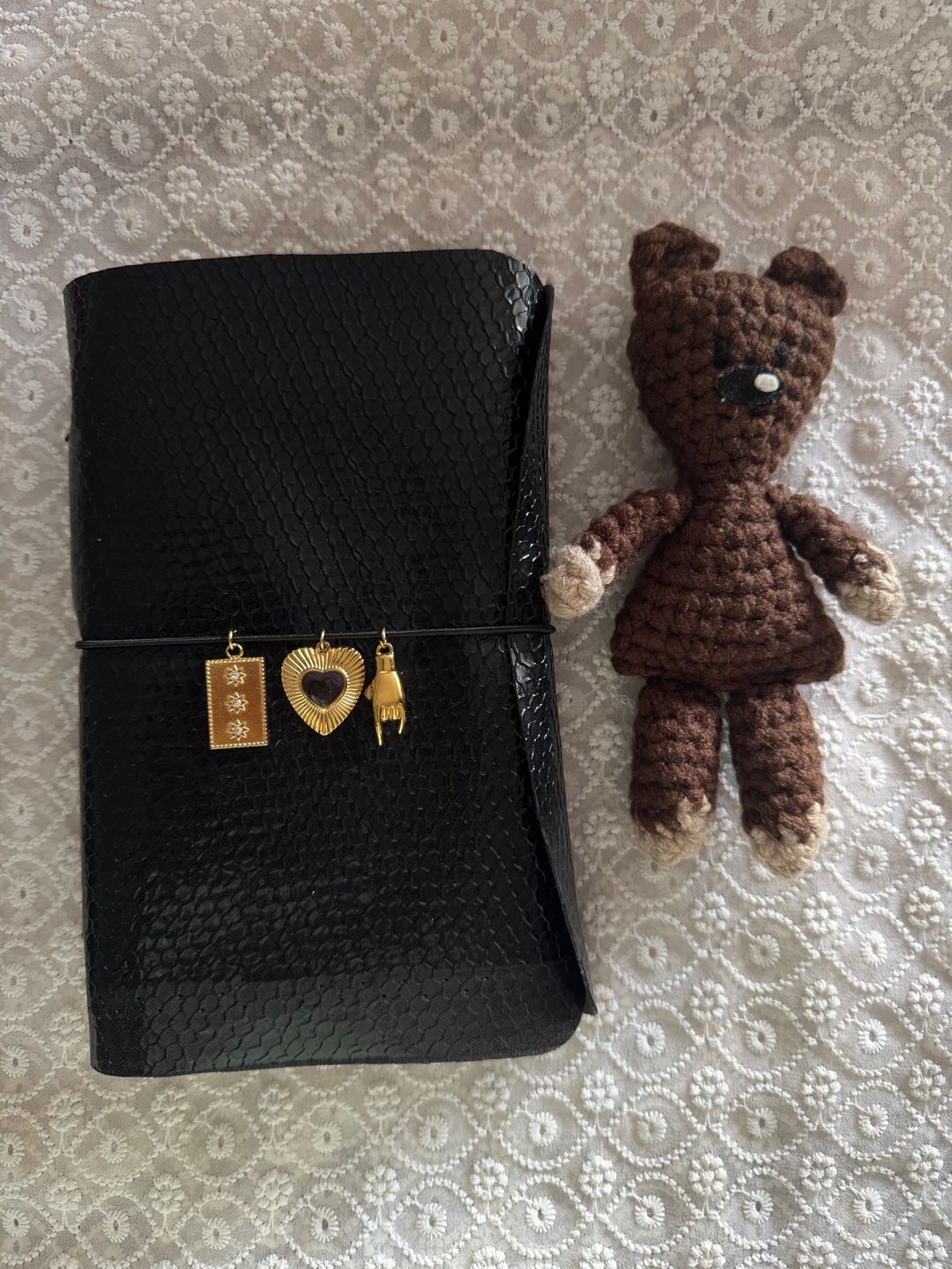 Black leather journal cover