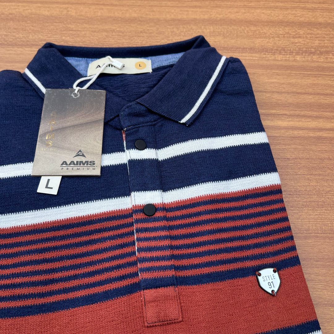 AAIMS PREMIUM STRIPPED CLUB TEES - WHITE