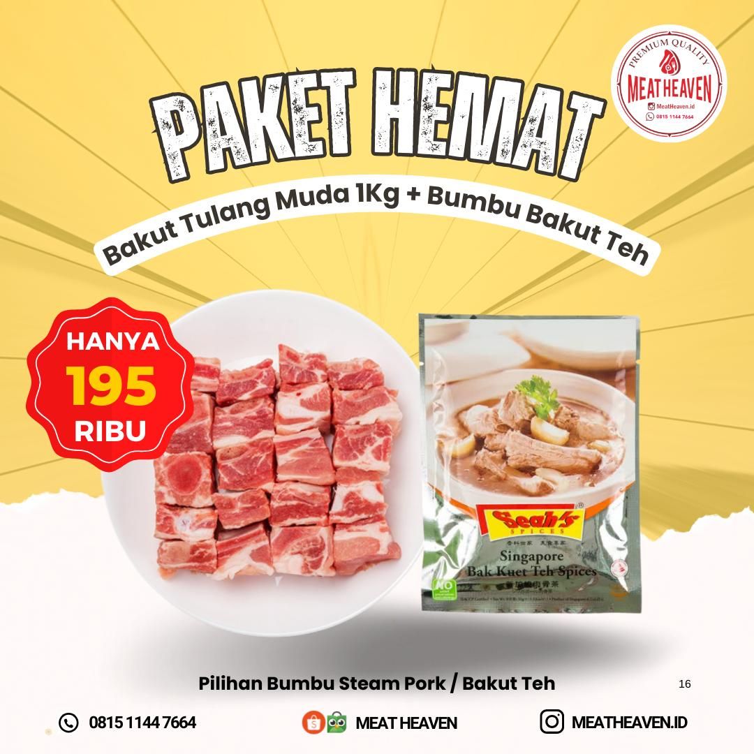 Bakut Tulang Muda 1kg + Bumbu Bakut Teh
