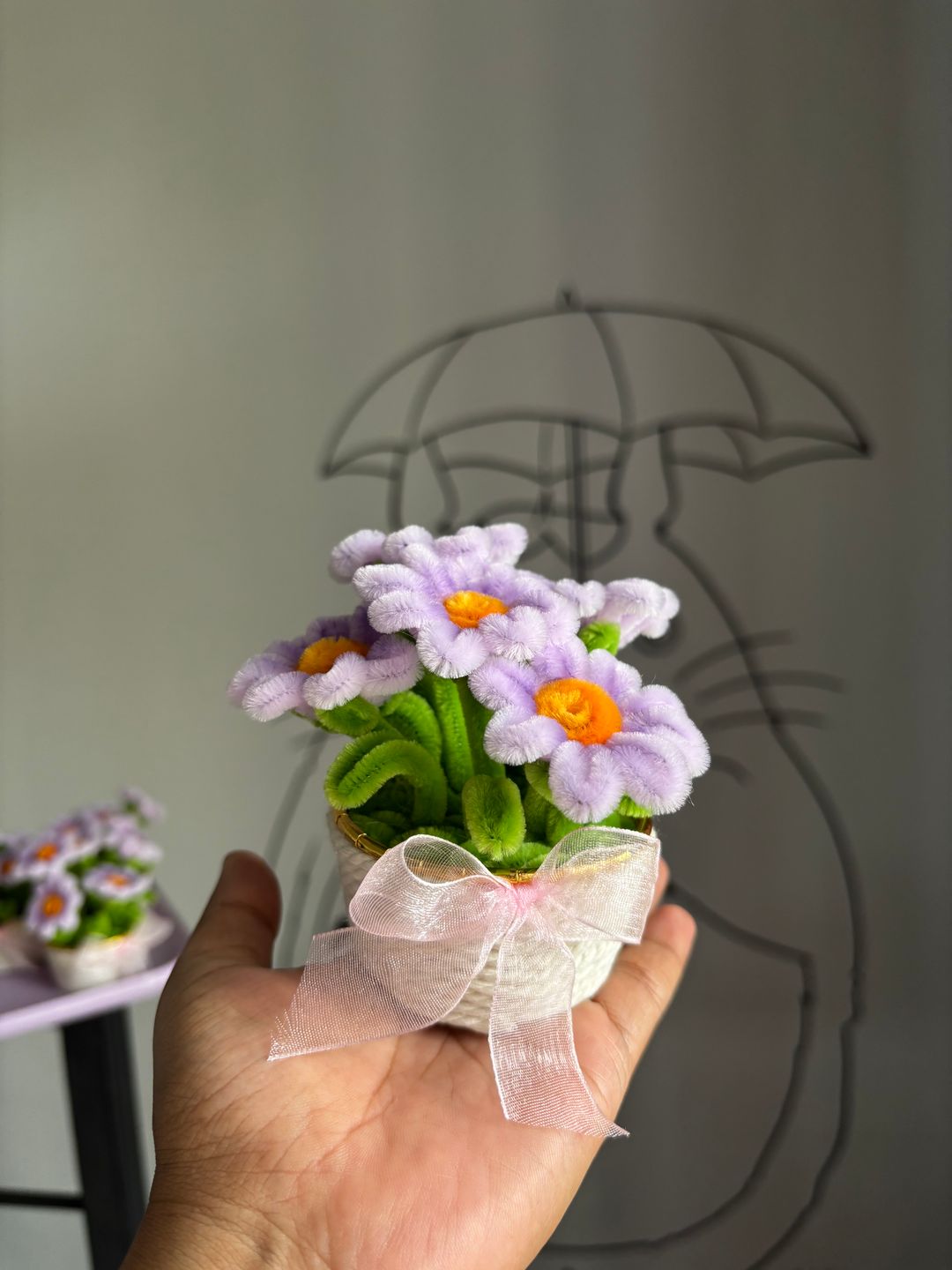 Purple mini daisy pot