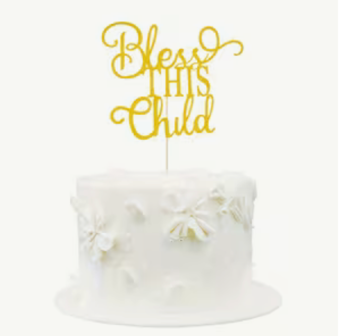 Bless This Child Cake Topper