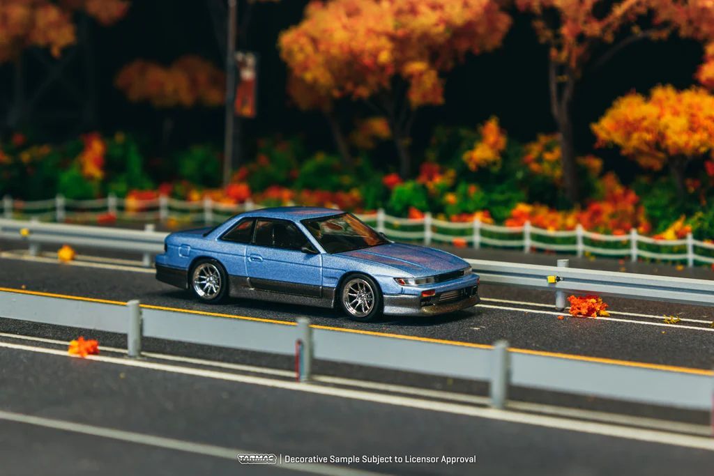 TARMAC WORKS MODEL 1/64 NISSAN SILVIA S13 VERTEX - BLUE/GREY