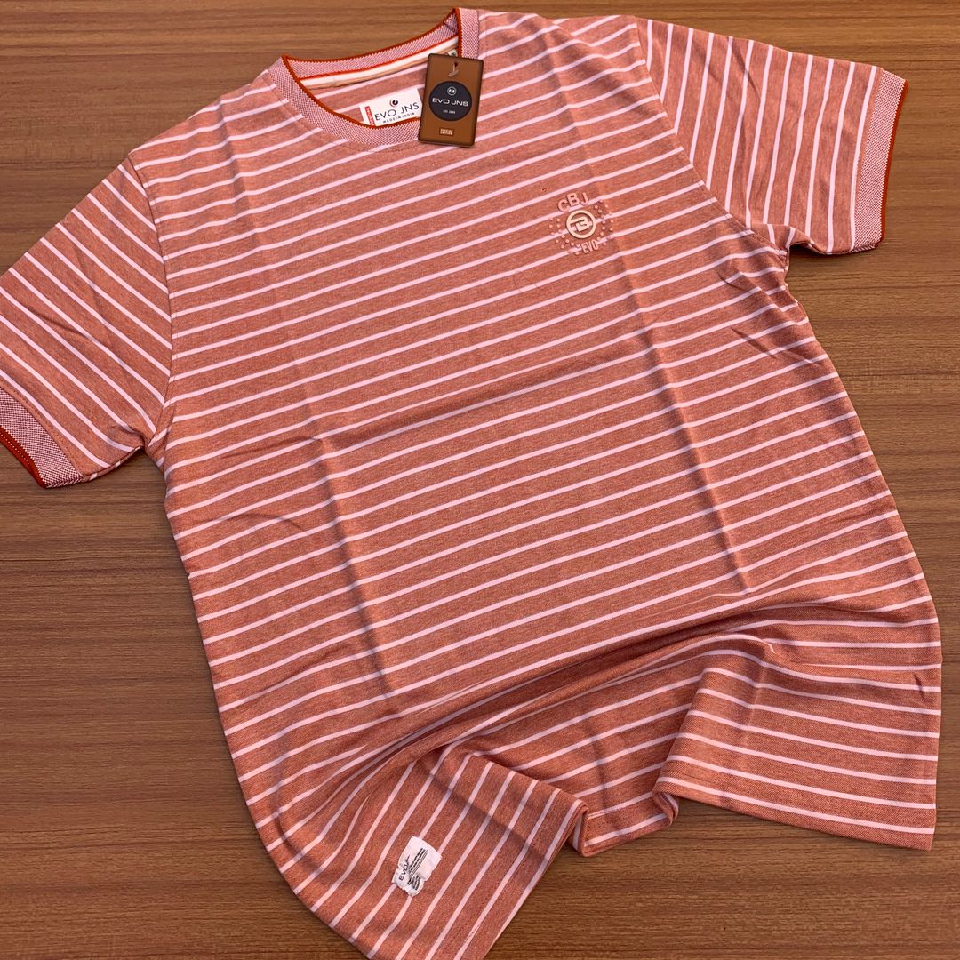 EVO JNS STRIPPED TSHIRT - ORANGE