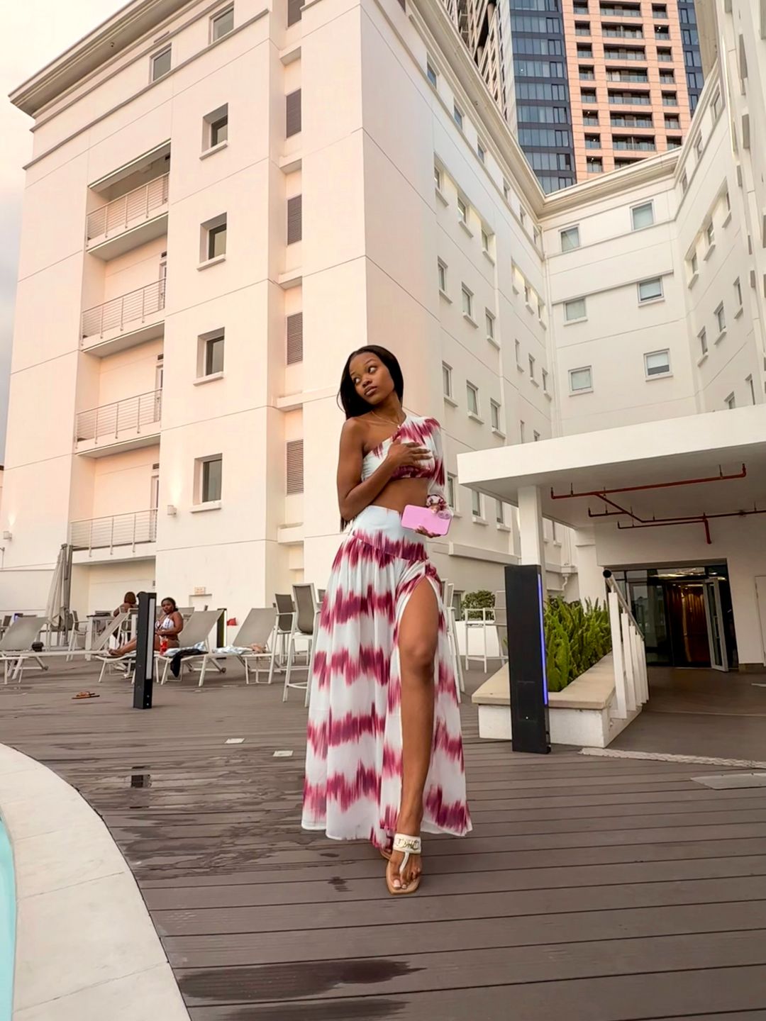 Fuschia split co - ord