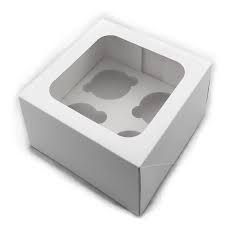 355 CUP CAKE BOX 4 HOLES -CCB4 
