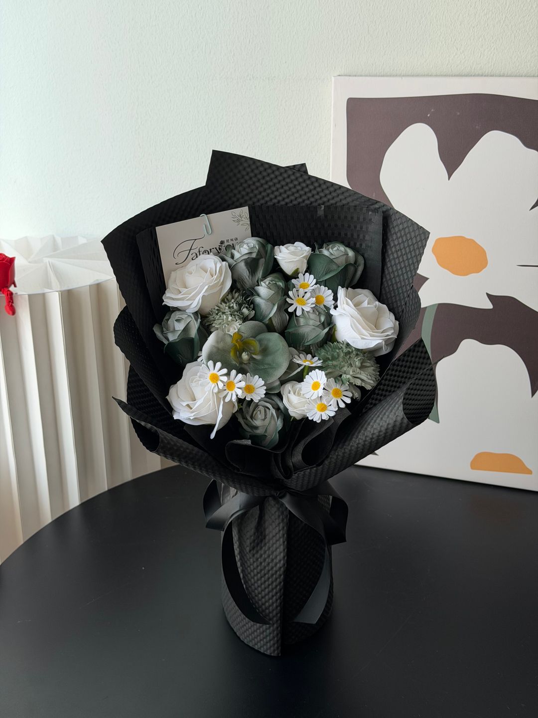 Dark Green Soap Flower Mixed Bouquet 