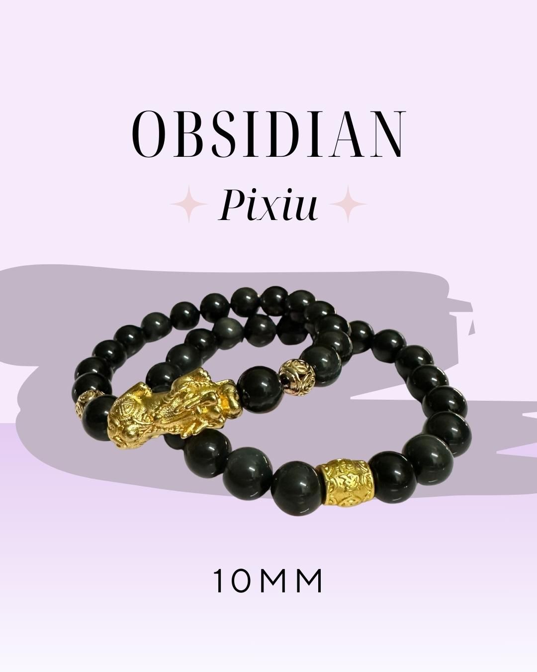 ( LIMITED ) Obsidian + Pixiu 8mm/10mm
