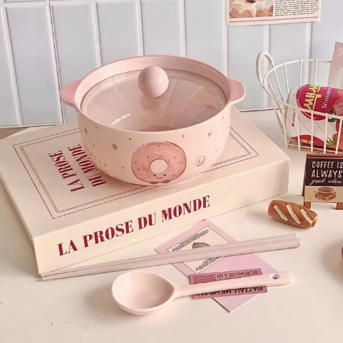 Donut Ceramic Noodle Bowl Set