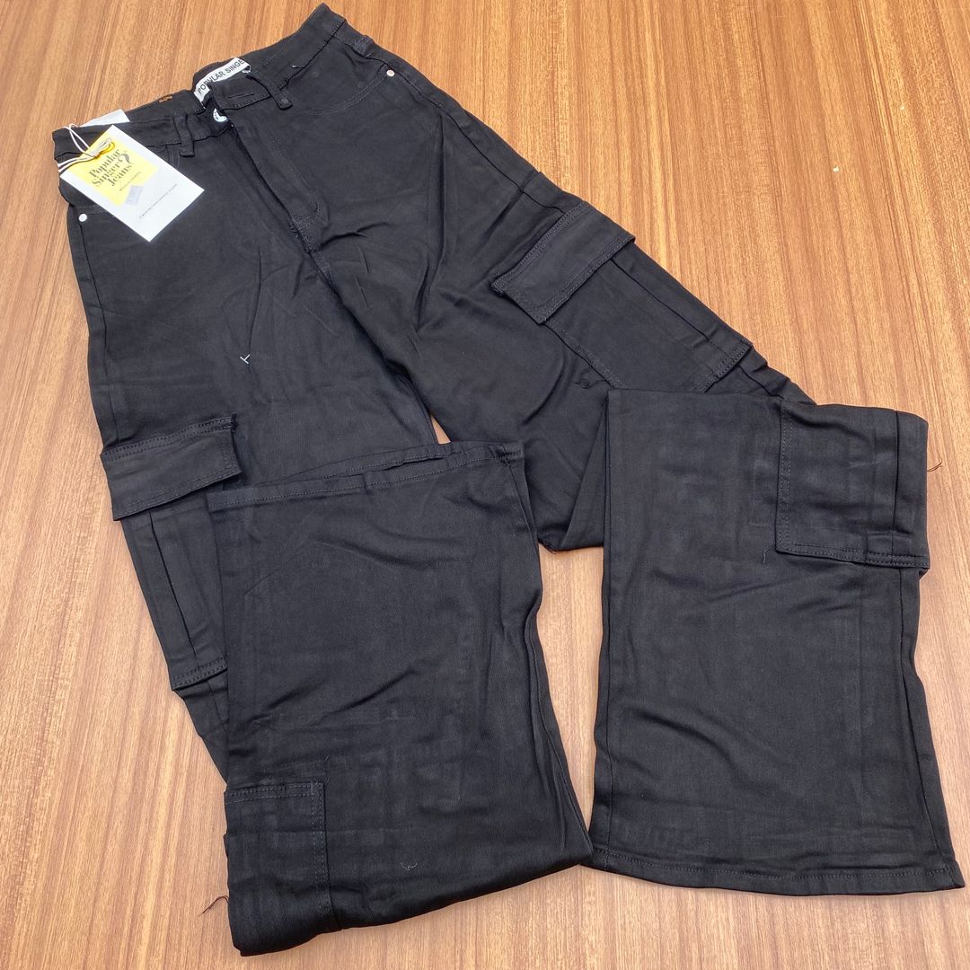 POPULAR SINGER CARGO PANT -  BLACK