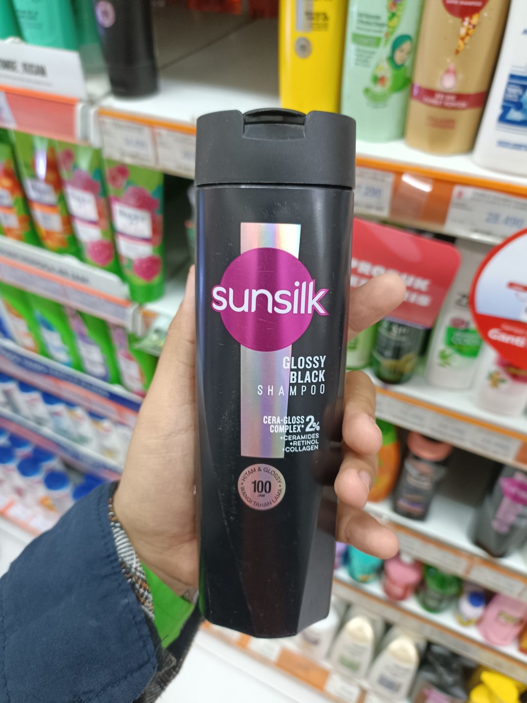 SUNSILK SHAMPOO GLOSSY BLACK 160 ML/36
