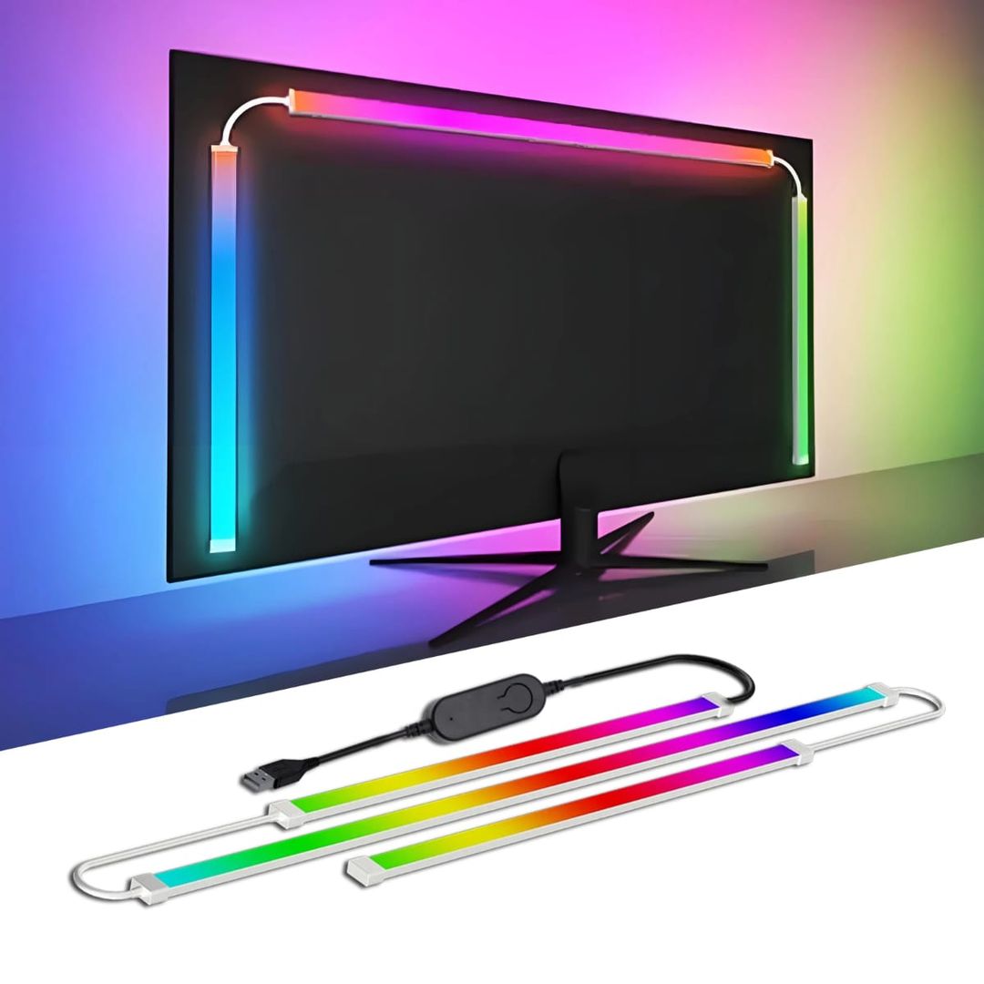 Fita de iluminação LED RGB inteligente para monitor de PC | TV, que sincroniza as cores com o ecrã