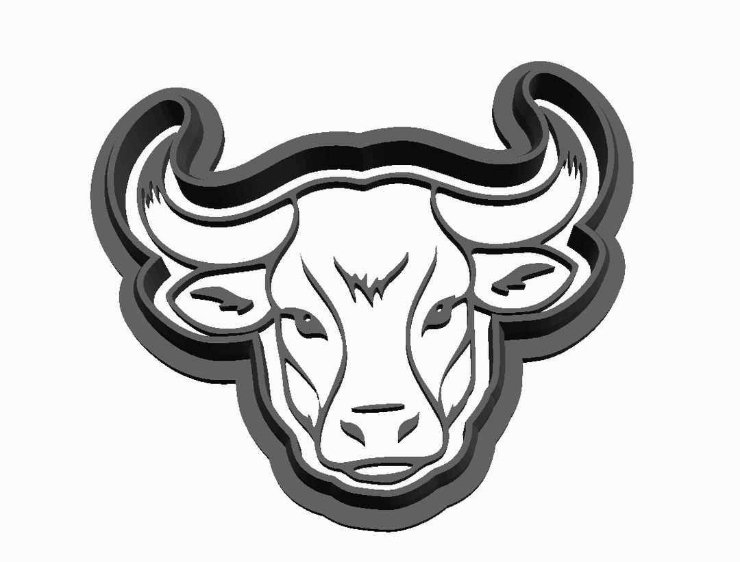 Buffalo 3 Head detail Cookie Cutter      