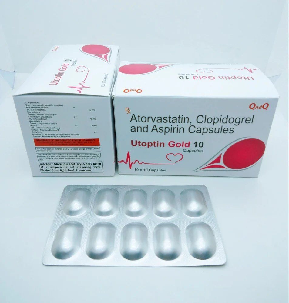 Atorvastatin + Clopidogrel + Aspirin (Enteric Coated) Tablets 10 Mg Tablet