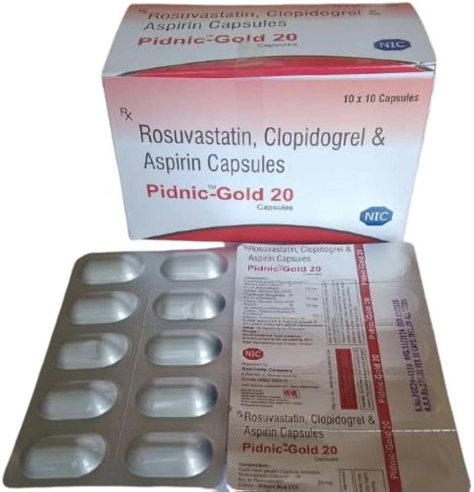 Rosuvastatin + Clopidogrel + Aspirin Capsules 20 Mg Capsule